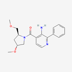 (3-amino-2-phenylpyridin-4-yl)-[(2S,4R)-4-methoxy-2-(methoxymethyl)pyrrolidin-1-yl]methanone