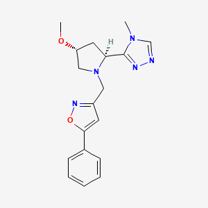 3-[[(2S,4R)-4-methoxy-2-(4-methyl-1,2,4-triazol-3-yl)pyrrolidin-1-yl]methyl]-5-phenyl-1,2-oxazole