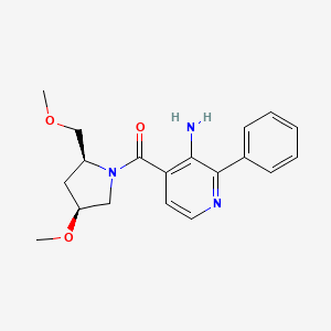 (3-amino-2-phenylpyridin-4-yl)-[(2S,4S)-4-methoxy-2-(methoxymethyl)pyrrolidin-1-yl]methanone