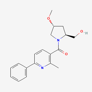 [(2S,4R)-2-(hydroxymethyl)-4-methoxypyrrolidin-1-yl]-(2-methyl-6-phenylpyridin-3-yl)methanone