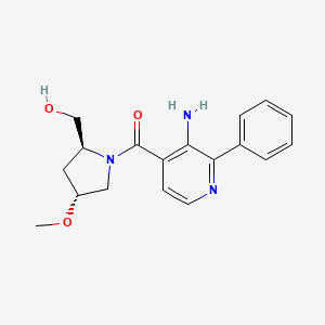 (3-amino-2-phenylpyridin-4-yl)-[(2S,4R)-2-(hydroxymethyl)-4-methoxypyrrolidin-1-yl]methanone