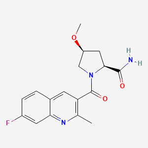 (2S,4S)-1-(7-fluoro-2-methylquinoline-3-carbonyl)-4-methoxypyrrolidine-2-carboxamide