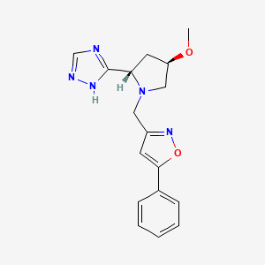 3-[[(2S,4R)-4-methoxy-2-(1H-1,2,4-triazol-5-yl)pyrrolidin-1-yl]methyl]-5-phenyl-1,2-oxazole