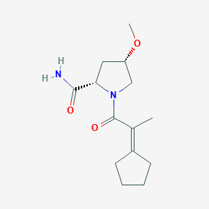 (2S,4S)-1-(2-cyclopentylidenepropanoyl)-4-methoxypyrrolidine-2-carboxamide