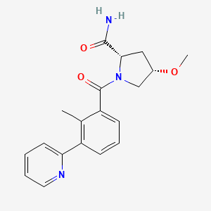 (2S,4S)-4-methoxy-1-(2-methyl-3-pyridin-2-ylbenzoyl)pyrrolidine-2-carboxamide