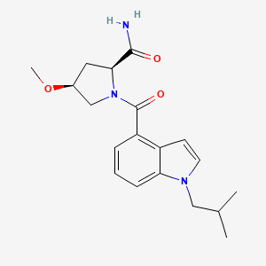 (2S,4S)-4-methoxy-1-[1-(2-methylpropyl)indole-4-carbonyl]pyrrolidine-2-carboxamide