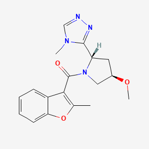 [(2S,4R)-4-methoxy-2-(4-methyl-1,2,4-triazol-3-yl)pyrrolidin-1-yl]-(2-methyl-1-benzofuran-3-yl)methanone