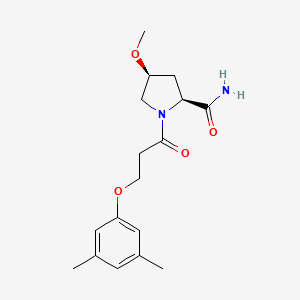 (2S,4S)-1-[3-(3,5-dimethylphenoxy)propanoyl]-4-methoxypyrrolidine-2-carboxamide