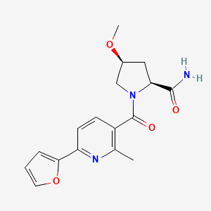 (2S,4S)-1-[6-(furan-2-yl)-2-methylpyridine-3-carbonyl]-4-methoxypyrrolidine-2-carboxamide