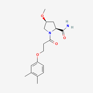 (2S,4S)-1-[3-(3,4-dimethylphenoxy)propanoyl]-4-methoxypyrrolidine-2-carboxamide