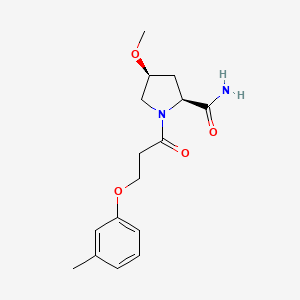 (2S,4S)-4-methoxy-1-[3-(3-methylphenoxy)propanoyl]pyrrolidine-2-carboxamide