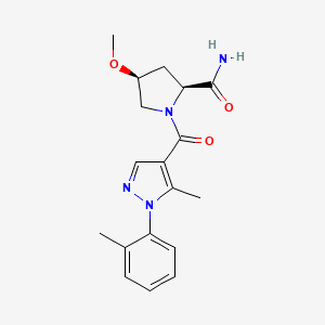 (2S,4S)-4-methoxy-1-[5-methyl-1-(2-methylphenyl)pyrazole-4-carbonyl]pyrrolidine-2-carboxamide