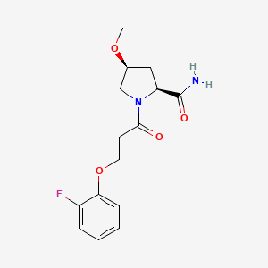 (2S,4S)-1-[3-(2-fluorophenoxy)propanoyl]-4-methoxypyrrolidine-2-carboxamide