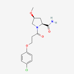 (2S,4S)-1-[3-(4-chlorophenoxy)propanoyl]-4-methoxypyrrolidine-2-carboxamide