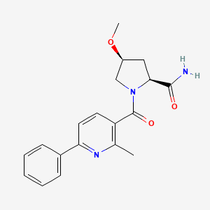 (2S,4S)-4-methoxy-1-(2-methyl-6-phenylpyridine-3-carbonyl)pyrrolidine-2-carboxamide