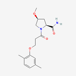 (2S,4S)-1-[3-(2,5-dimethylphenoxy)propanoyl]-4-methoxypyrrolidine-2-carboxamide