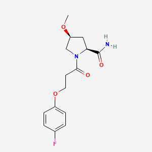 (2S,4S)-1-[3-(4-fluorophenoxy)propanoyl]-4-methoxypyrrolidine-2-carboxamide