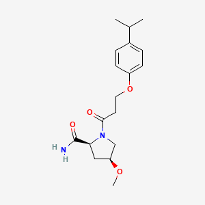 (2S,4S)-4-methoxy-1-[3-(4-propan-2-ylphenoxy)propanoyl]pyrrolidine-2-carboxamide