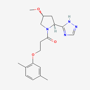 3-(2,5-dimethylphenoxy)-1-[(2S,4R)-4-methoxy-2-(1H-1,2,4-triazol-5-yl)pyrrolidin-1-yl]propan-1-one