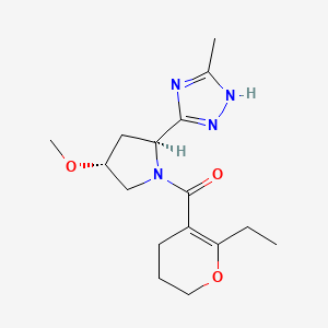 (6-ethyl-3,4-dihydro-2H-pyran-5-yl)-[(2S,4R)-4-methoxy-2-(5-methyl-1H-1,2,4-triazol-3-yl)pyrrolidin-1-yl]methanone