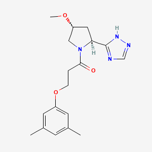 3-(3,5-dimethylphenoxy)-1-[(2S,4R)-4-methoxy-2-(1H-1,2,4-triazol-5-yl)pyrrolidin-1-yl]propan-1-one