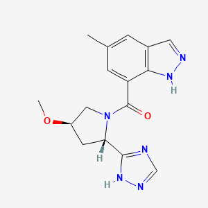 [(2S,4R)-4-methoxy-2-(1H-1,2,4-triazol-5-yl)pyrrolidin-1-yl]-(5-methyl-1H-indazol-7-yl)methanone