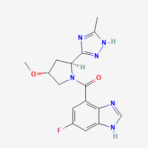 (6-fluoro-1H-benzimidazol-4-yl)-[(2S,4R)-4-methoxy-2-(5-methyl-1H-1,2,4-triazol-3-yl)pyrrolidin-1-yl]methanone