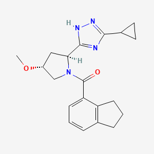 [(2S,4R)-2-(3-cyclopropyl-1H-1,2,4-triazol-5-yl)-4-methoxypyrrolidin-1-yl]-(2,3-dihydro-1H-inden-4-yl)methanone