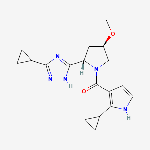 (2-cyclopropyl-1H-pyrrol-3-yl)-[(2S,4R)-2-(3-cyclopropyl-1H-1,2,4-triazol-5-yl)-4-methoxypyrrolidin-1-yl]methanone