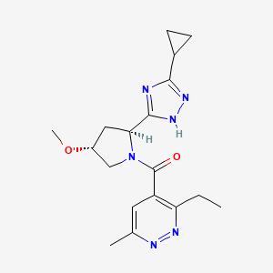 [(2S,4R)-2-(3-cyclopropyl-1H-1,2,4-triazol-5-yl)-4-methoxypyrrolidin-1-yl]-(3-ethyl-6-methylpyridazin-4-yl)methanone