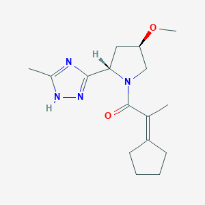 2-cyclopentylidene-1-[(2S,4R)-4-methoxy-2-(5-methyl-1H-1,2,4-triazol-3-yl)pyrrolidin-1-yl]propan-1-one