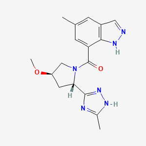 [(2S,4R)-4-methoxy-2-(5-methyl-1H-1,2,4-triazol-3-yl)pyrrolidin-1-yl]-(5-methyl-1H-indazol-7-yl)methanone