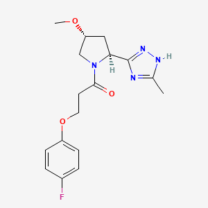 3-(4-fluorophenoxy)-1-[(2S,4R)-4-methoxy-2-(5-methyl-1H-1,2,4-triazol-3-yl)pyrrolidin-1-yl]propan-1-one