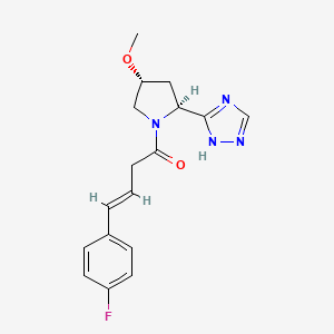 (E)-4-(4-fluorophenyl)-1-[(2S,4R)-4-methoxy-2-(1H-1,2,4-triazol-5-yl)pyrrolidin-1-yl]but-3-en-1-one