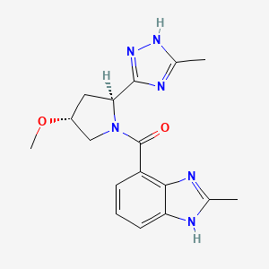 [(2S,4R)-4-methoxy-2-(5-methyl-1H-1,2,4-triazol-3-yl)pyrrolidin-1-yl]-(2-methyl-1H-benzimidazol-4-yl)methanone