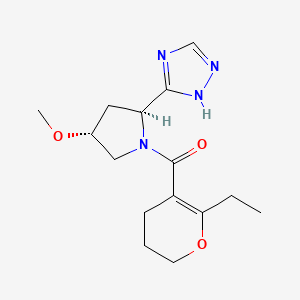 (6-ethyl-3,4-dihydro-2H-pyran-5-yl)-[(2S,4R)-4-methoxy-2-(1H-1,2,4-triazol-5-yl)pyrrolidin-1-yl]methanone