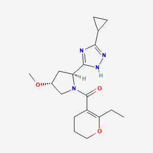 [(2S,4R)-2-(3-cyclopropyl-1H-1,2,4-triazol-5-yl)-4-methoxypyrrolidin-1-yl]-(6-ethyl-3,4-dihydro-2H-pyran-5-yl)methanone