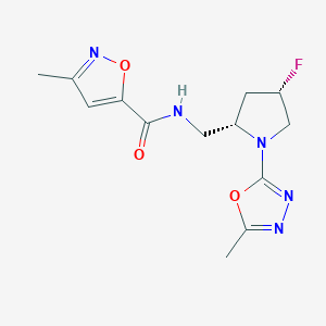 N-[[(2S,4S)-4-fluoro-1-(5-methyl-1,3,4-oxadiazol-2-yl)pyrrolidin-2-yl]methyl]-3-methyl-1,2-oxazole-5-carboxamide