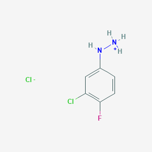 molecular formula C6H7Cl2FN2 B068651 3-Chloro-4-fluorophenylhydrazine hydrochloride CAS No. 175135-74-7