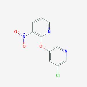 molecular formula C10H6ClN3O3 B068659 2-[(5-Chloro-3-pyridyl)oxy]-3-nitropyridine CAS No. 175135-51-0