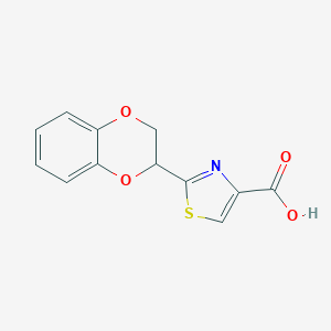 molecular formula C12H9NO4S B068714 2-(2,3-Dihydro-1,4-benzodioxin-2-YL)-1,3-thiazole-4-carboxylic acid CAS No. 175203-34-6