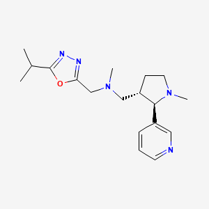 N-methyl-1-[(2R,3S)-1-methyl-2-pyridin-3-ylpyrrolidin-3-yl]-N-[(5-propan-2-yl-1,3,4-oxadiazol-2-yl)methyl]methanamine