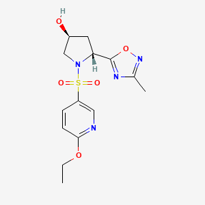 (3S,5R)-1-(6-ethoxypyridin-3-yl)sulfonyl-5-(3-methyl-1,2,4-oxadiazol-5-yl)pyrrolidin-3-ol