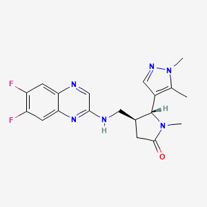 (4S,5R)-4-[[(6,7-difluoroquinoxalin-2-yl)amino]methyl]-5-(1,5-dimethylpyrazol-4-yl)-1-methylpyrrolidin-2-one