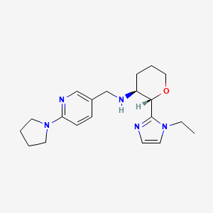 (2S,3S)-2-(1-ethylimidazol-2-yl)-N-[(6-pyrrolidin-1-ylpyridin-3-yl)methyl]oxan-3-amine