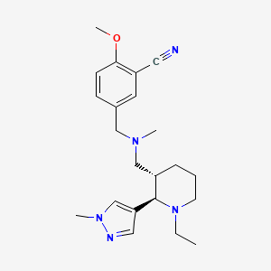 5-[[[(2R,3S)-1-ethyl-2-(1-methylpyrazol-4-yl)piperidin-3-yl]methyl-methylamino]methyl]-2-methoxybenzonitrile