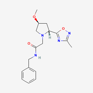 N-benzyl-2-[(2R,4S)-4-methoxy-2-(3-methyl-1,2,4-oxadiazol-5-yl)pyrrolidin-1-yl]acetamide