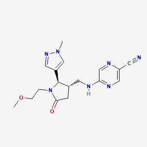 5-[[(2R,3S)-1-(2-methoxyethyl)-2-(1-methylpyrazol-4-yl)-5-oxopyrrolidin-3-yl]methylamino]pyrazine-2-carbonitrile