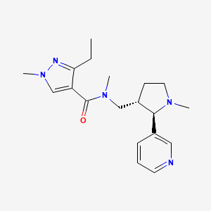 3-ethyl-N,1-dimethyl-N-[[(2R,3S)-1-methyl-2-pyridin-3-ylpyrrolidin-3-yl]methyl]pyrazole-4-carboxamide