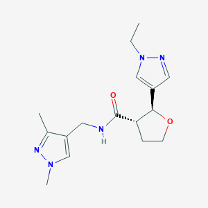 (2S,3S)-N-[(1,3-dimethylpyrazol-4-yl)methyl]-2-(1-ethylpyrazol-4-yl)oxolane-3-carboxamide